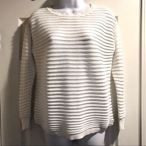 Vince Camuto White Stripe Top - Size Small